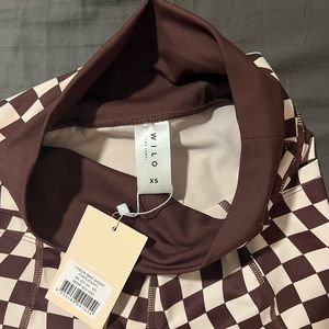 Wilo XS brown/cream checkered biker shorts